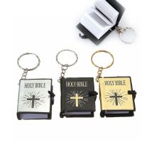 Mini พระคัมภีร์ไบเบิลพวงกุญแจ Real กระดาษอ่านคริสเตียน Cross Keyrings ผู้ถือ Key Chains แฟชั่นของขวัญเครื่องประดับ