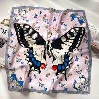 【CC】☎∈  New butterfly Printed 70x70cm Silk Hair Scarf Handkerchief Female Bandana Small Neck Muffler Hijab