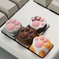 ✁Mimeo Teclado Mecânico Keycap กรงเล็บแมวคีย์บอร์ดส่วนตัว Resina Backlit Nico Desenho Animado Rosa Pudim Bonito