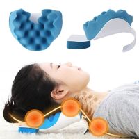 Head Neck Blue Massage Pillow For Relaxer Shoulder Muscle Portable Travel Cervical Spine Theraputic Support Soft Sponge Pillows Travel pillows