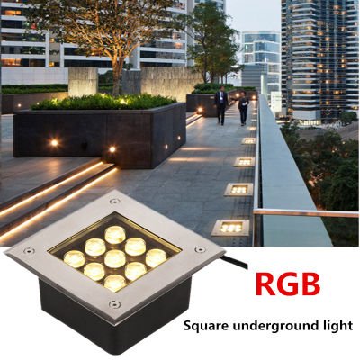 RGB Underground Light Outdoor Waterproof Landscape Lighting Led Floor Driveway Light Recessed Lights Colorful Stair Step Lamps