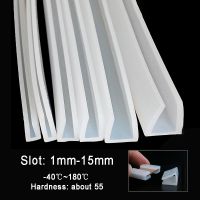 Silicone Rubber Sealed Strip U Shape Solid Gasket Waterproof Bumper Bars White 1Meter