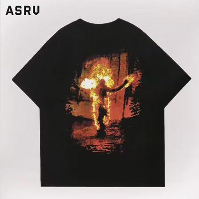 ASRV เสื้อยืดผู้ชาย เสื้อผ้าผู้ชาย t shirt for men เสื้อยืดผู้ชายแฟชั่นพรีเมี่ยมแขนสั้นพิมพ์ลายสไตล์ยุโรปและอเมริกาแบบย้อนยุค