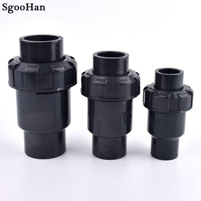 ◐▲☍ 1pc I.D 20 110mm UPVC One Way Check Valve Aquarium Fish Tank Adapter Non-Return Ball Valve Irrigation Water Pipe Fittings