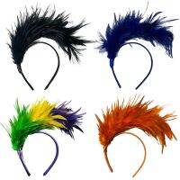 【hot】﹍  Colorful Feather Headbands Exaggerated Hairbands Headpiece Ladies Performance Headdress Props