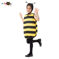 Eraspooky เด็กน่ารัก Bumble Bee คอสเพลย์ฮาโลวีนเครื่องแต่งกายสำหรับเด็กสีเหลือง Bees สัตว์ Jumpsuit Carnival Purim แฟนซี Dress