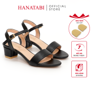 Hanatabi women s sandals 3cm high heels square wide leg back strap C code