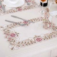 【hot】❒✶❐  Embroidery Placemat Dining Coaster Plate Bowl Napkin Rectangle Round Table Placemats Glasses