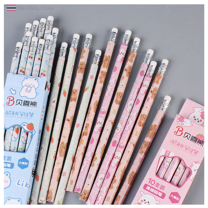 ดินสอไม้ลายน่ารัก-กล่องละ10แท่ง-2-2บาท-แท่ง-ดินสอไม้-ดินสอhb-pc-004
