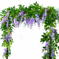 2x 7FT Artificial Wisteria Vine Garland Plants Foliage Trailing Flower flowers Outdoor home office ho decor