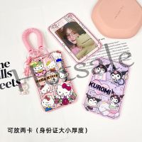 【hot sale】 ✷ B11 2023 New Style Sanrio Acrylic Lace Slide Card Holder Smooth High-End Exquisite Quality School Office Stationery Card Holder with Lanyard Keychain Doll Charm Cartoon Anime Retractable Card Holder Name Tag Holder