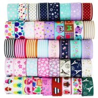 [HOT!] (6 Ribbon Mix) grosgrain ribbon printed lovely floral lace fabric satin ribbons (9/22/25mm)