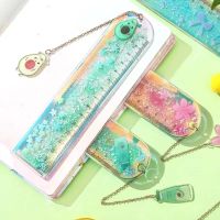 ❦ Kawaii Avocado Cat Bookmarks Multifunction 15 Cm Ruler Pendant Glitter Book Mark for Kids Gift School Office Supplies Stationery