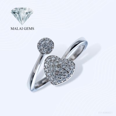 Malai Gems แหวนเพชร แหวนเพชรหัวใจ เงินแท้ 925 เคลือบทองคำขาว ประดับเพชรสวิส CZ รุ่น 151-40R0021 แถมกล่อง แหวนเงินแท้