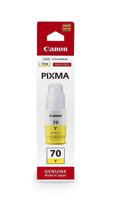 หมึกเติม-canon-bottle-gi-70-yellow-สีเหลือง-ของแท้-100-สำหรับ-printer-pixma-gm2070-canon-pixma-g5070-canon-pixma-g6070