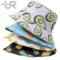 New Fashion Unisex Bucket Hats Summer Double-sided Wear Fruit Printing Women Cap Outdoor Sun Hat Men Classic Panama Bucket Hat