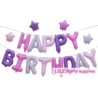 13 pcs Happy Birthday letter Foil balloons Adult  16 inch Pink Rose Gold Baby Birthday Party Decor Supplies Alphabet Air Banner Balloons