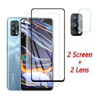 [SOSO 3C accessories] แบบ4 IN 1สำหรับ OPPO Realme 7 Pro ฟิล์ม X7ป้องกันกล้องนิรภัยป้องกันหน้าจอ7PRO X