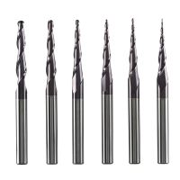 ทังสเตนคาร์ไบด์ End Mill 4mm 6mm 8mm Ball Nose Tapered End Mills Router Bits CNC Taper Wood Metal Milling Cutter