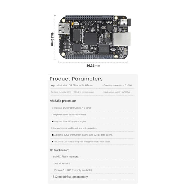 embedded-development-board-accessories-component-parts-for-beaglebone-bb-black-embedded-am3358-cortex-a8-512mb-ddr3-4gb-emmc-bb-black-ai-linux-arm