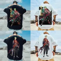 (พิมพ์พรีเมี่ยม)【Plus Size】เสื้อยืดแขนสั้น ทรงหลวม พิมพ์ลายอนิเมะ One Piece Sauron สไตล์ฮิปฮอป ญี่ปุ่น โอเวอร์ไซซ์ M-5XL แฟชั่นฤดูร้อน สําหรับผู้ชาย