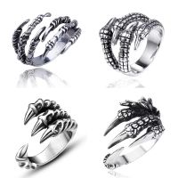 Anillo ajustable Retro de garra de dragón para hombre joyería de dedo Punk de apertura para mujer Hip Hop Punk joyería de dedo para Halloween