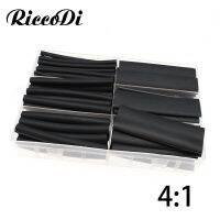 85Pcs Dia 4/6/8/12/16/18mm 4:1 Four Times Heat Shrink Tube Black Double Wall Pipe Glue Thick Waterproof 4 Seal Cable Management