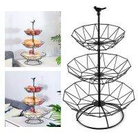 3 Tier Fruit Baskets Metal Wire Fruit Bowl Snacks Cake Stand Storage Rack Countertop Organizer Table Home Decor N29 21 Dropship