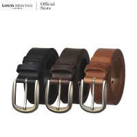 Louis Montini Classic Belt เข็มขัดหนังวัวแท้ เข็มขัดหนังแท้พิมพ์ลายเฉียง เข็มขัดผู้ชาย รุ่น MGN171