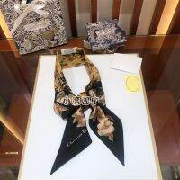 ★New★ DMitzalh presbyopic letter silk scarf narrow long strip tied bag handle ribbon hairband streamer stewardess scarf