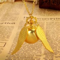 Harry Potter Pocket Watch Surrounding Golden Snitch Wall Male and Female Student Gift Christmas New Year Ancient Necklace