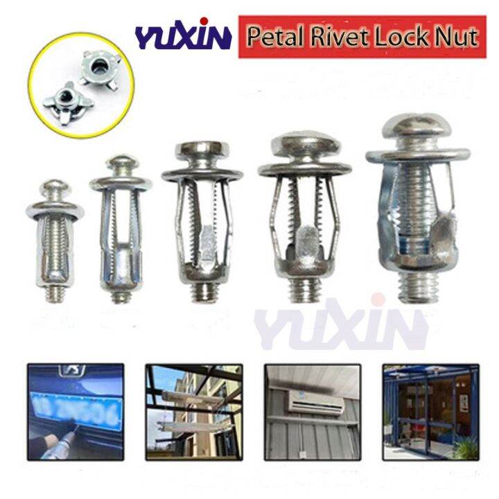 [A Practical] M4 M5 M6 Black Carbon Steel Petal Rivets Lock Nut Bolt