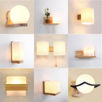 Wooden Nordic Creative Wall Lamp for Bedroom Bedside Stairs Corridor Interior Mounted Lighting Sconce Indoor Decoration Fixture