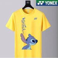 Yonex ใหม่ชุดเล่นกีฬาแบดมินตันเกาหลี YY เสื้อเล่นกีฬาแขนสั้นลายทางสำหรับทั้งหญิงและชายไล่ระดับแห้งเร็วเสื้อออกกำลังกายแบบมืออาชีพเหงื่อออกอย่างรวดเร็ว2023