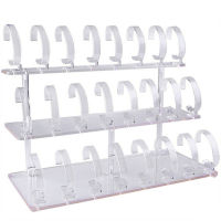 Watch Display Stand Acrylic Transparent Three-Layer Storage Rack Watch Stand Watch Holder Strong Elastic Ring Jewelry Watch Box