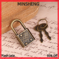 MIH ✨ COD ✨ MINI Retro padlock สำหรับ Notepad ไดอารี่กล่องสัมภาระขนาดเล็กล็อคด้วยกุญแจสังกะสีอัลลอยด์กระเป๋าเดินทางตู้เก็บฮาร์ดแวร์ชุด