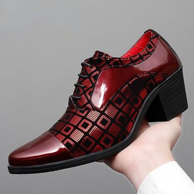 Men Formal Shoes High Heels Business Dress Shoes Male Oxfords Pointed Toe Formal Shoe for Man Luxury Wedding Party Leather Shoe