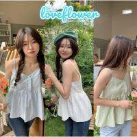 ☌✙ love flower ใหม่ รักแรก ผ้าฝ้าย หวาน ลูกไม้ คอวี ขนาดเล็ก เสื้อกั๊กแขวน หญิงชรา ลดสีทึบ หลวม แสดง ทุกอย่างกับสาววัยรุ่น กระแสน้ําด้านบน