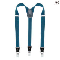 ANGELINO RUFOLO Suspenders(สายเอี๊ยม) 2 CM. รูปทรงYแบบปรับความยาวได้ คุณภาพเยี่ยม ดีไซน์ Beehive สีกรมท่า/เทาอ่อน/กากี/ขาว