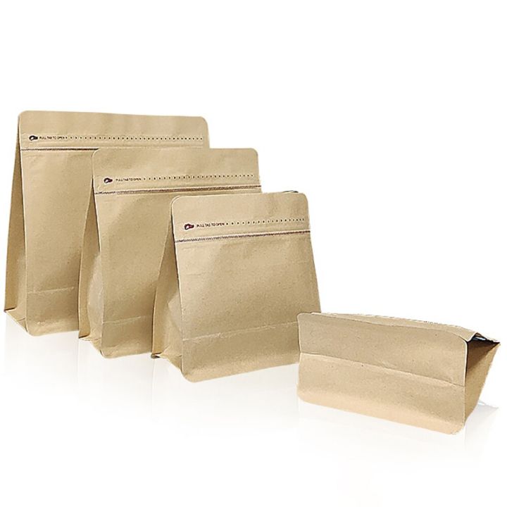 50pcs-wholesale-custom-printed-stand-up-kraft-paper-zipper-pouch-whey-protein-powder-bag-flat-bottom-ziplock-bag-for-coffee-bean-food-storage-dispense