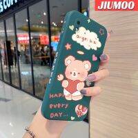 JIUMOO เคสปลอกสำหรับ Samsung A01แกน M01ลายการ์ตูนรูปหมีนางฟ้าเคสโทรศัพท์ขอบซิลิโคนของเหลวแบบนิ่มของแท้เคสป้องกันกล้องคลุมทั้งหมดเลนส์เคสฝาครอบเคสนิ่ม