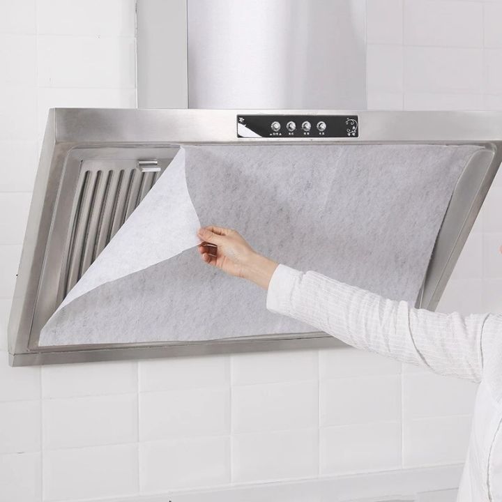 hot-selling-12pcs-set-of-disposable-kitchen-oil-filter-paper-non-woven-fabric-oil-proof-cotton-filter-element-range-hood-exhaust-fan-filter