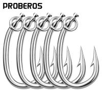 PROBEROS เบ็ดตกปลาทูน่า10/0 #-16/0 #,เบ็ดตกปลาทะเลทำจากสเตนเลสสตีลมีตะขอขนาดใหญ่ DWH102จำนวน5ชิ้น