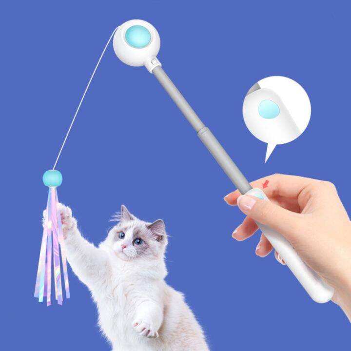 cat-feather-ของเล่น-feather-teaser-stick-wand-pet-retractable-สีสัน-interactive-feather-catcher-product-for-kitten