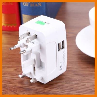 HOT!!ลดราคา Universal Worldwide Charger Travel AC Power Plug Adapter with Dual USB Ports ##ที่ชาร์จ แท็บเล็ต ไร้สาย เสียง หูฟัง เคส Airpodss ลำโพง Wireless Bluetooth โทรศัพท์ USB ปลั๊ก เมาท์ HDMI สายคอมพิวเตอร์