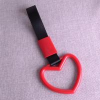 Red Heart Ring Handle Strap Charm Drift Rear Bumper Warning Loop JDM Style Universal for Car Subway Bus