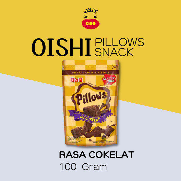 OISHI Pillows Coklat 100g Snack Pillow Rasa Cokelat Pack Jajan Camilan