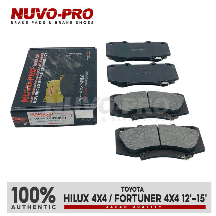 NuvoPro Brake Pads Front Toyota Fortuner 2012 15 / Hilux 4X4 2012
