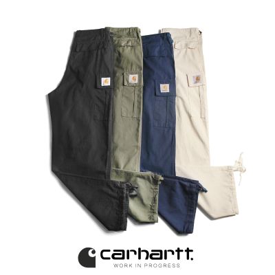 Carhartt ชุดตอนเดียวมีกระเป๋าอากาศทหารสำหรับผู้ชายและผู้หญิงโลโก้ยอดนิยมกางเกงขายาวลำลองง่าย