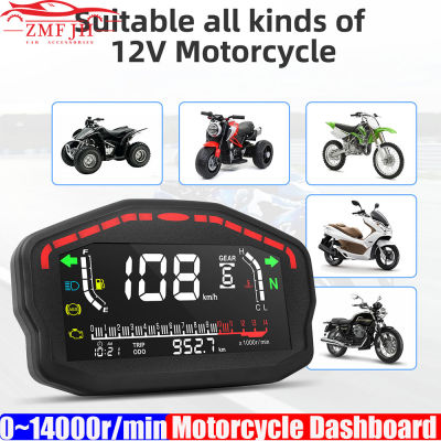 Universal Digital รถจักรยานยนต์ Dash แผง LCD Dashboard 0 ~ 14000r Min Speedometer เครื่องวัดระยะทาง Tachometer สำหรับ1,2,4กระบอกมอเตอร์ส่วนใหญ่